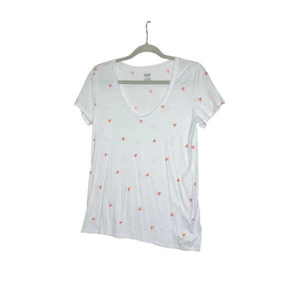 Pink Victoria's Secret Shirt Women's Medium Micro Pizza Print - Picture 5 of 5